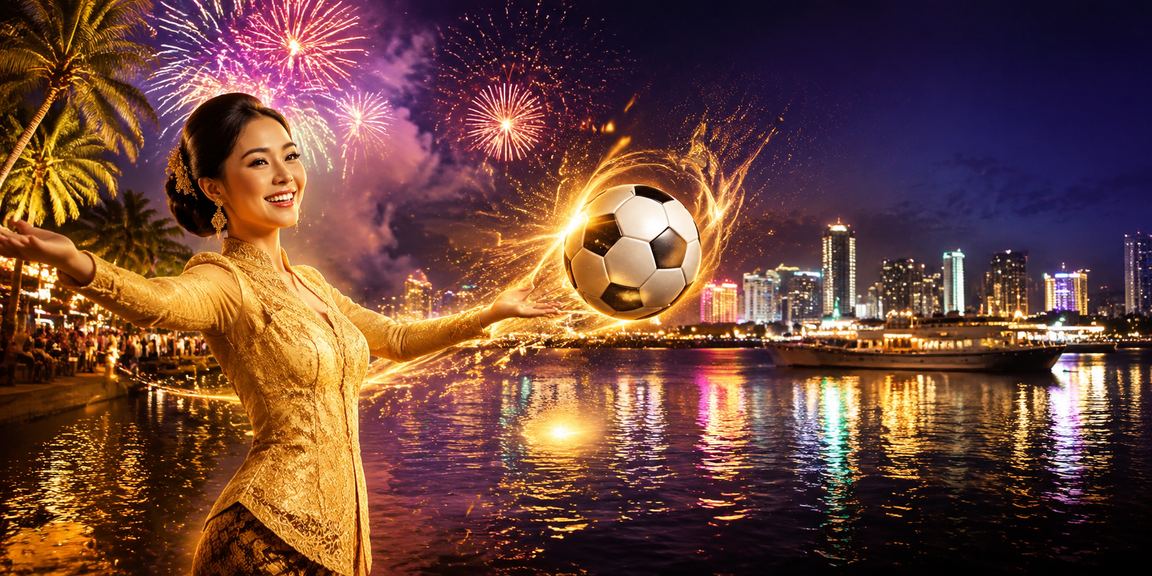 Penang football betting with a traditional Malaysian kebaya backdrop